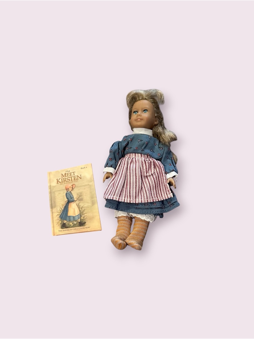 Vintage Mini American Girl Doll Kirsten With Mini Meet Kirsten Book 6.5"